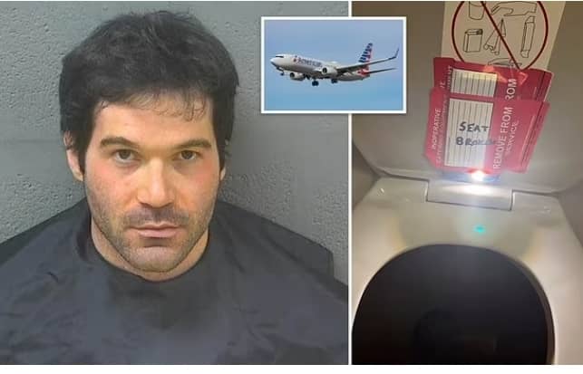 Male flight attendant accused of secretly recording 9-year-old girl in bathroom of American Airlines flight (Photos)